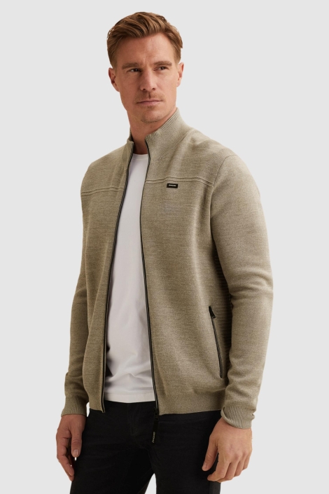 Vanguard beige heren vest | Model zijaanzicht