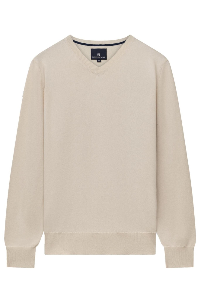 State of Art ecru heren trui | Vooraanzicht