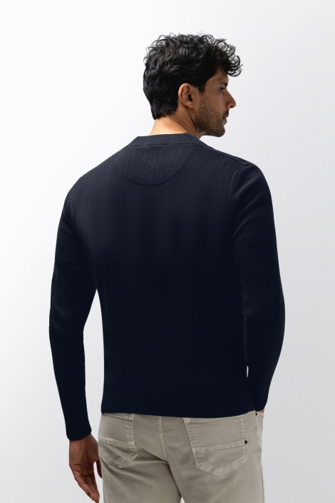 State of Art blauwe heren vest | Model achteraanzicht