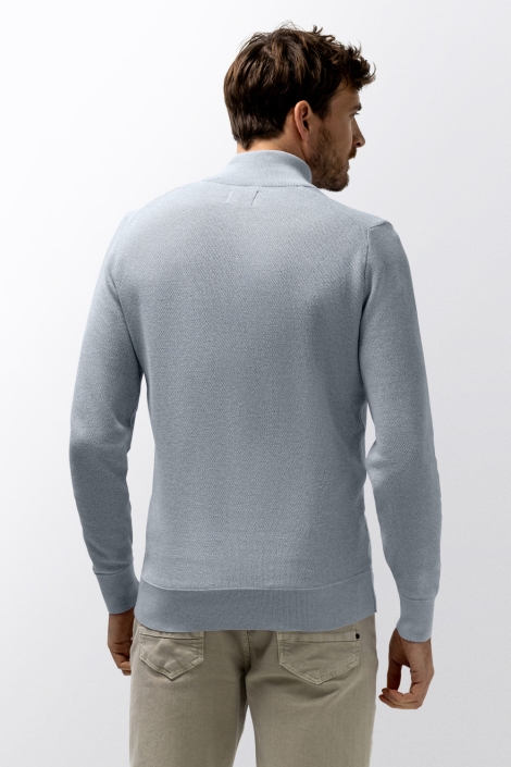 State of Art blauwe heren trui | Model achteraanzicht
