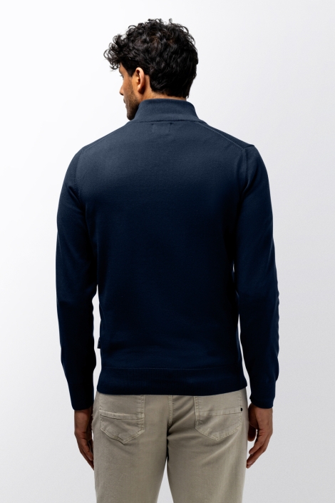 State of Art blauwe heren trui | Model achteraanzicht