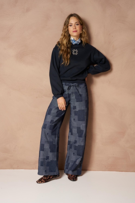 Lofty Manner blauwe dames sweater | Model