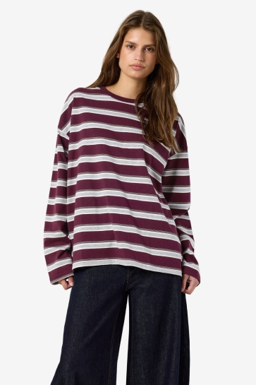 Noisy may sweater NMEMBER L/S STRIPE SWEAT NOOS 27036484 FIG/BIRCH+LGM