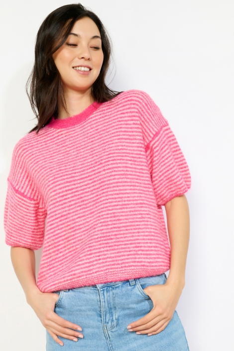 LolaLiza roze dames trui | Model vooraanzicht