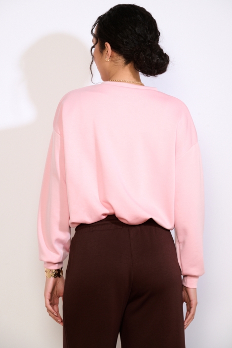 LolaLiza roze dames sweater | Model achteraanzicht