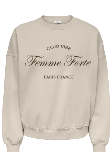 Jacqueline de Yong JDYMESA LIFE L/S O-NK EMB SWEAT JRS 15370526 BIRCH/FEMME EMB