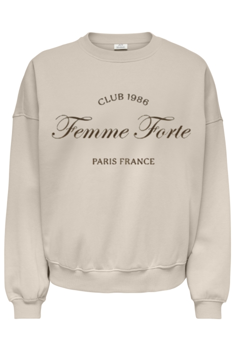 Jacqueline de Yong beige dames sweater | Vooraanzicht