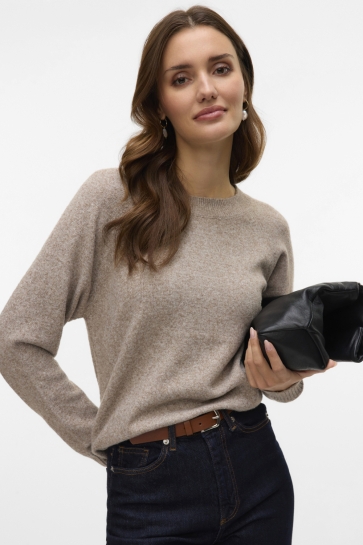 Vero Moda vmdoffy ls o-neck blouse ga noos Taupe