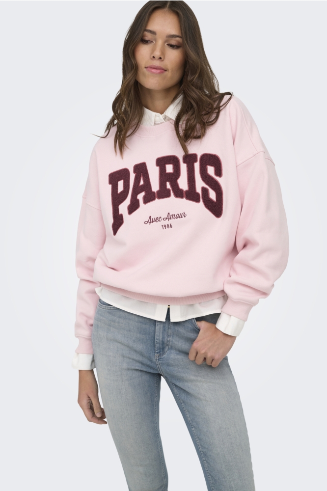 Jacqueline de Yong roze dames sweater | Model