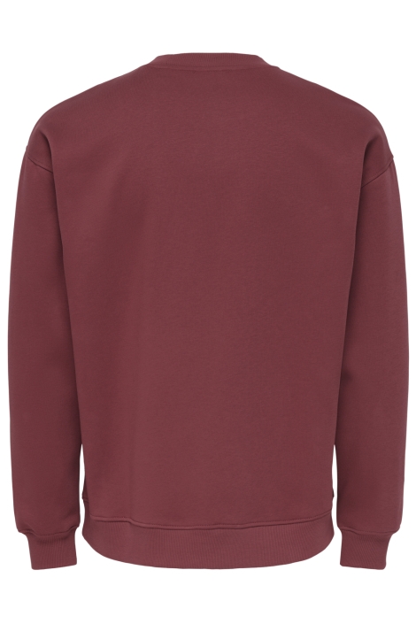 Only & Sons bordeaux heren sweater | Achteraanzicht