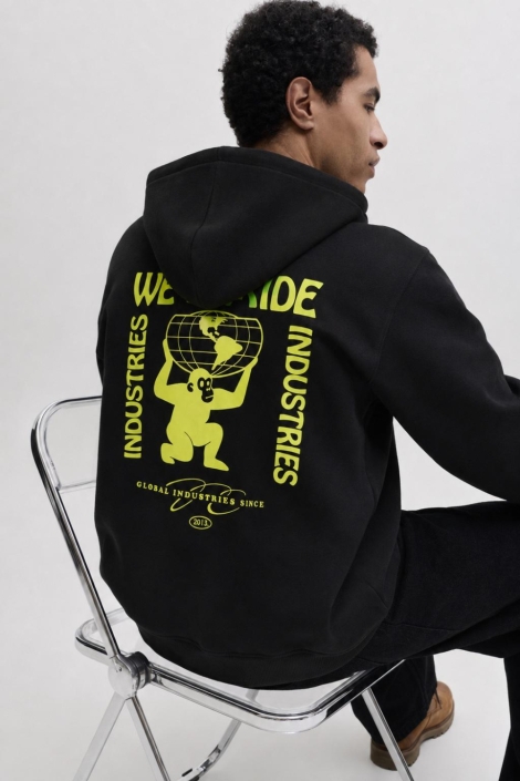 Only & Sons zwarte heren sweater | Model achteraanzicht