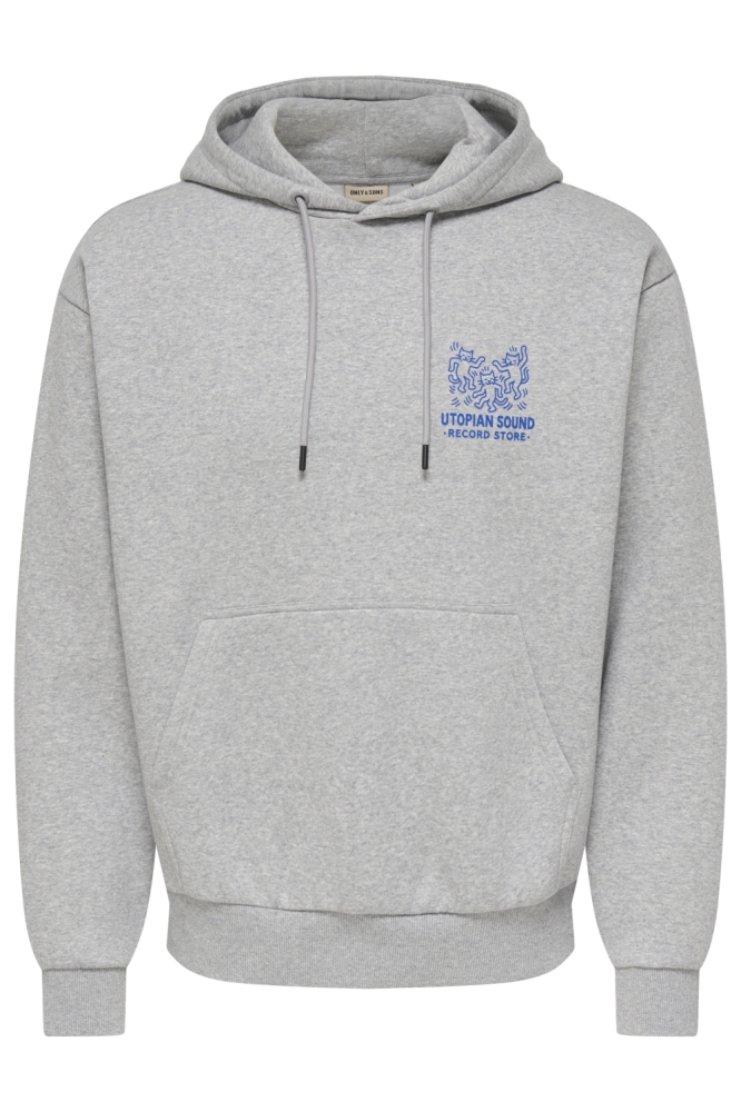 Only & Sons grijze heren sweater | Vooraanzicht