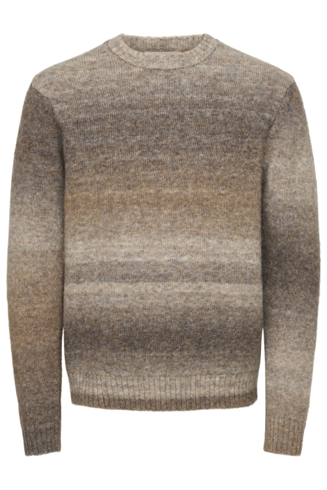 Only & Sons bruine heren trui | Vooraanzicht