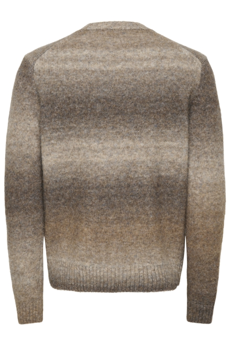 Only & Sons bruine heren trui | Achteraanzicht
