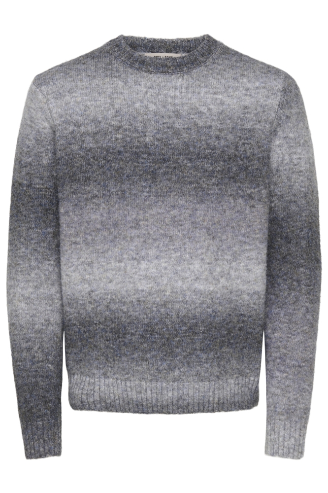 Only & Sons grijze heren trui | Vooraanzicht