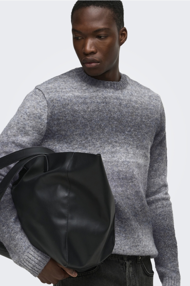 Only & Sons grijze heren trui | Close up