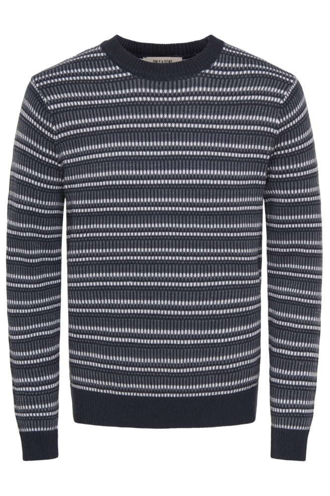 Only & Sons blauwe heren trui | Vooraanzicht