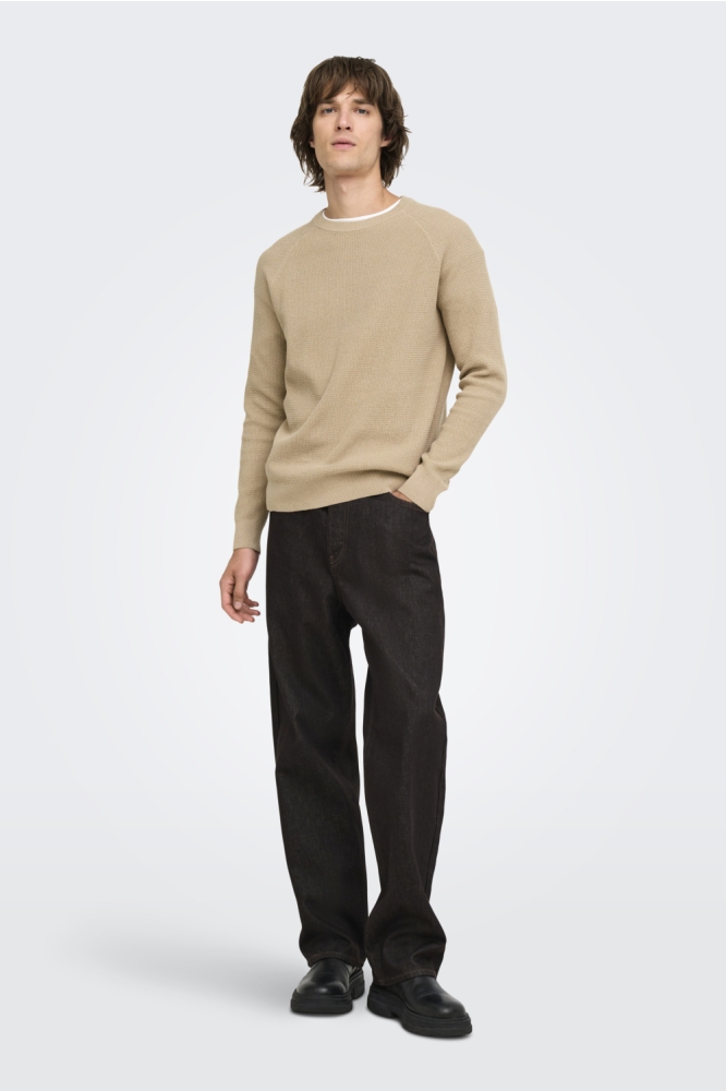 Only & Sons beige heren trui | Model