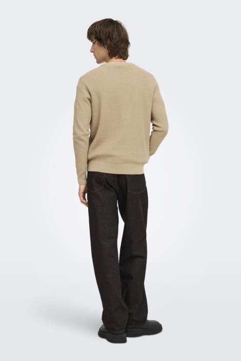 Only & Sons beige heren trui | Model