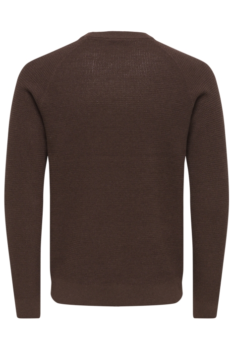 Only & Sons bruine heren trui | Achteraanzicht