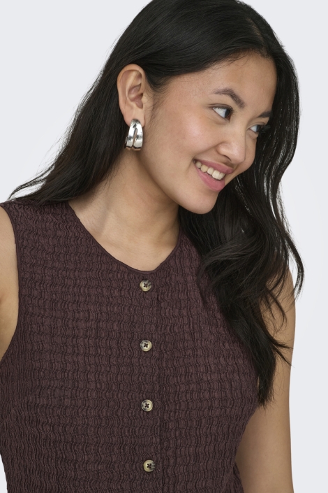 Only bruine dames gilet | Close up