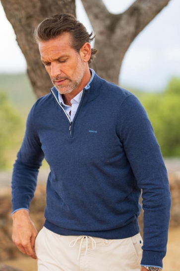 NZA pullover half zip Blauw