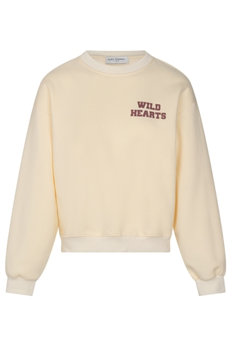 Lofty Manner ecru dames sweater | Vooraanzicht