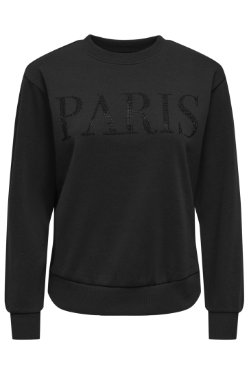 Jacqueline de Yong Trui JDYPARIS L/S EMB SWEAT JRS NOOS 15221015 BLACK/ GLITTER PA