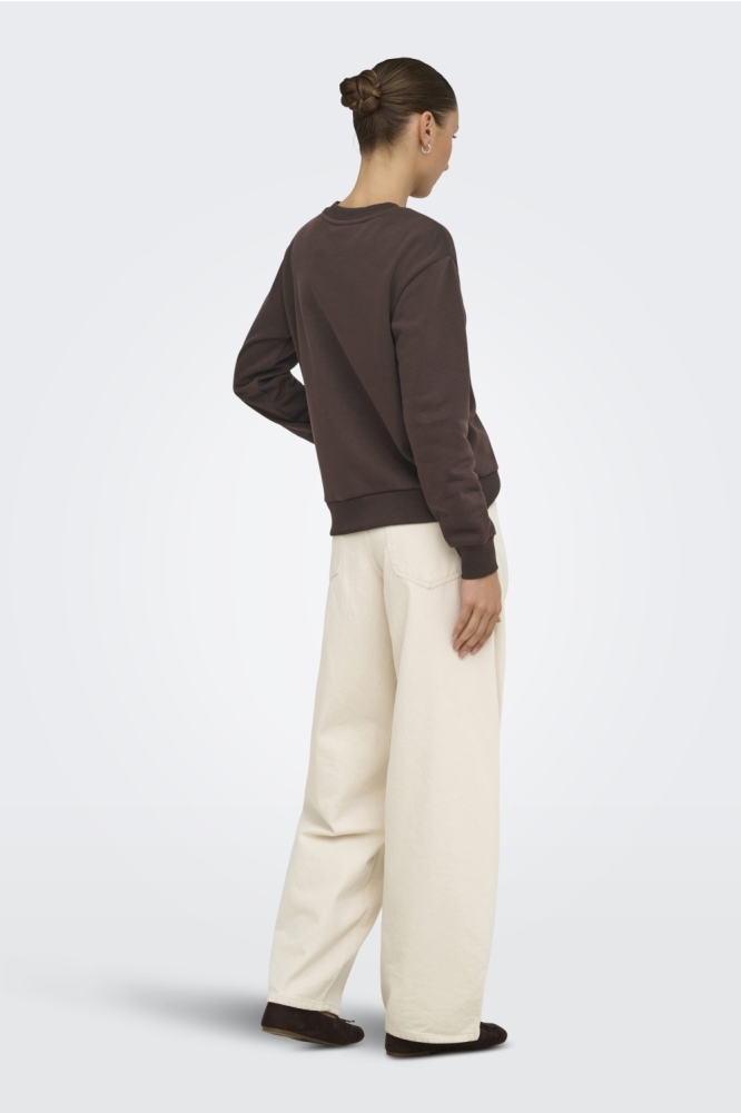 Jacqueline de Yong bruine dames sweater | Model achteraanzicht