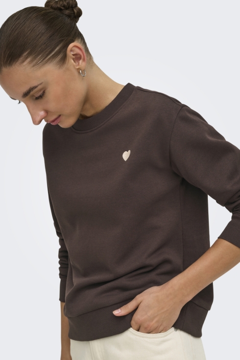 Jacqueline de Yong bruine dames sweater | Model zijaanzicht