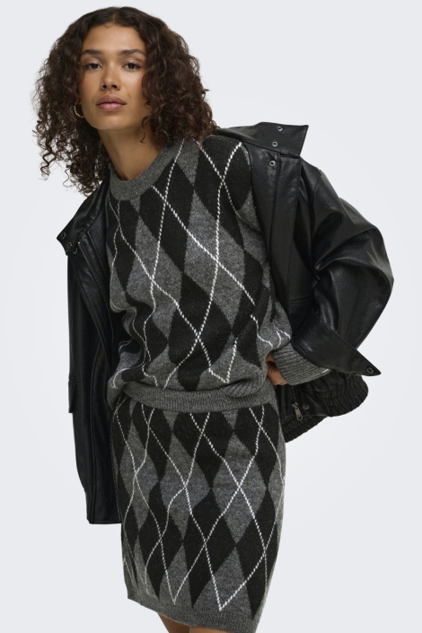 Jacqueline de Yong grijze dames trui | Model