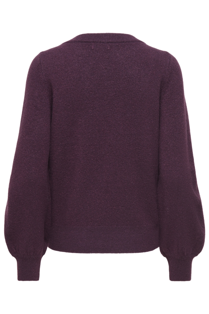 Jacqueline de Yong bordeaux dames trui | Achteraanzicht