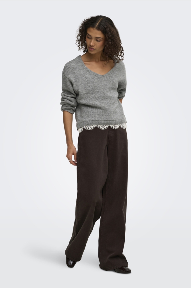 Jacqueline de Yong grijze dames trui | Model