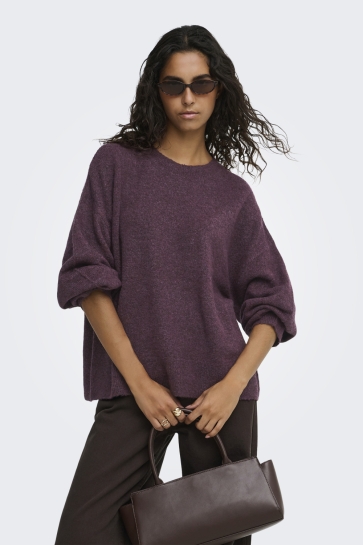 Jacqueline de Yong jdysonja l/s o-neck pullover knt no Bordeaux
