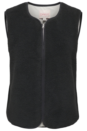 Only Vest ONLBABY TEDDY ZIP VEST PNT OL 15379919 Black/BIRCH LINI