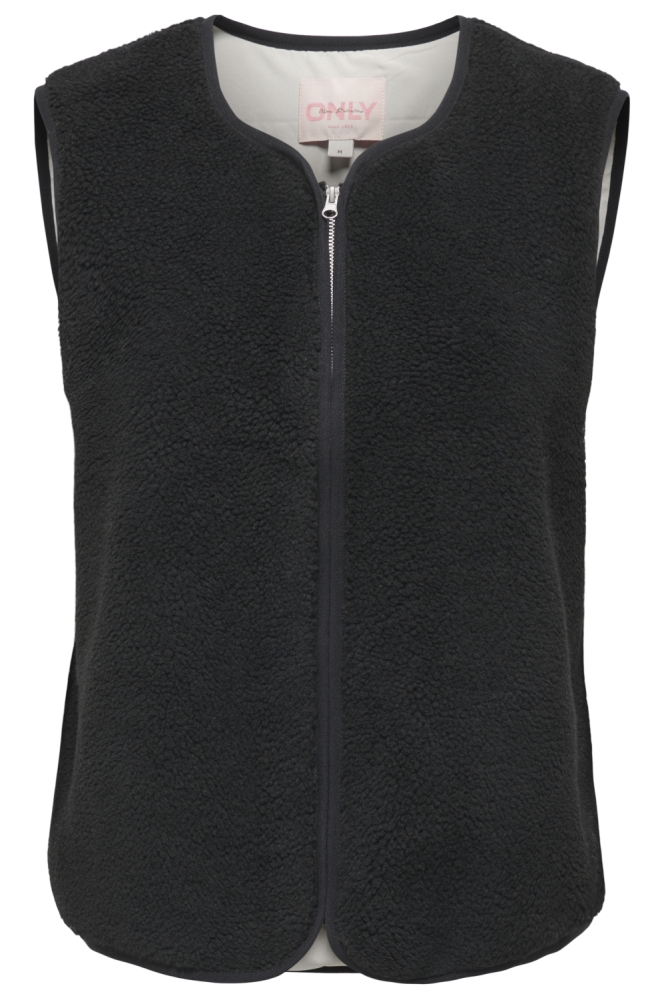 Only zwarte dames gilet | Vooraanzicht