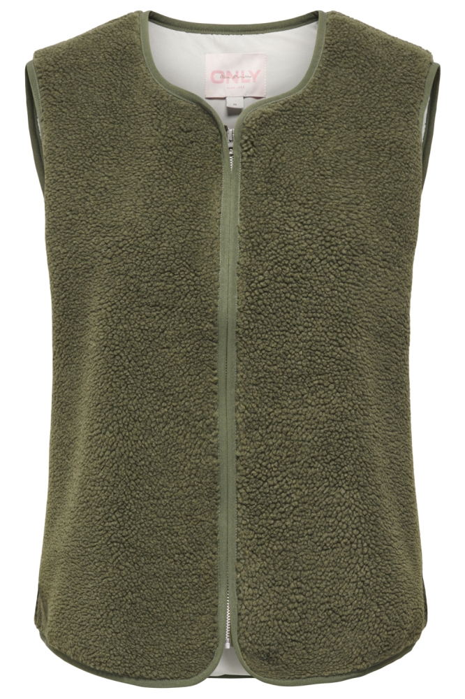Only groene dames gilet | Vooraanzicht