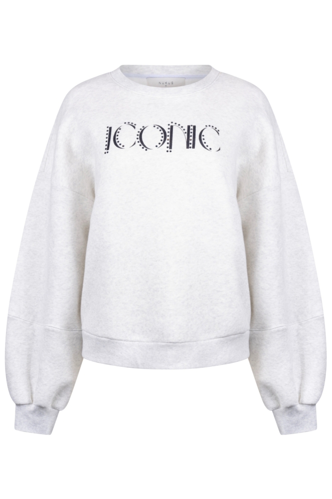 Nukus grijze dames sweater | Vooraanzicht