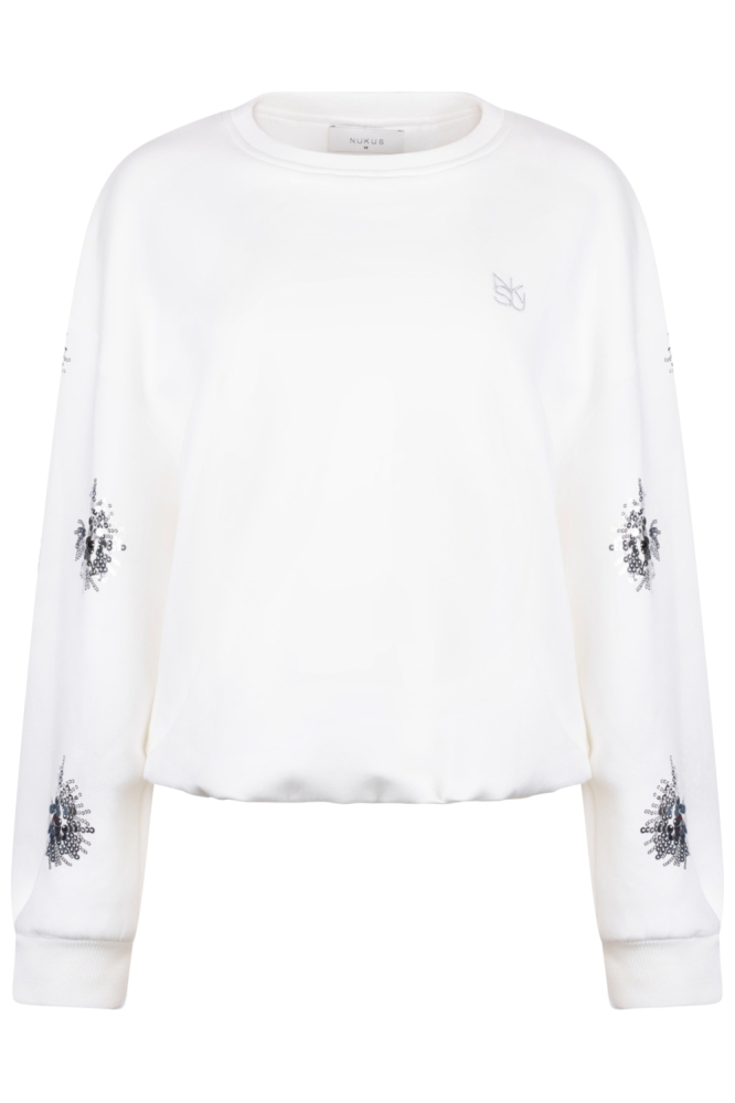 Nukus witte dames sweater | Vooraanzicht