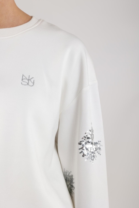 Nukus witte dames sweater | Close up