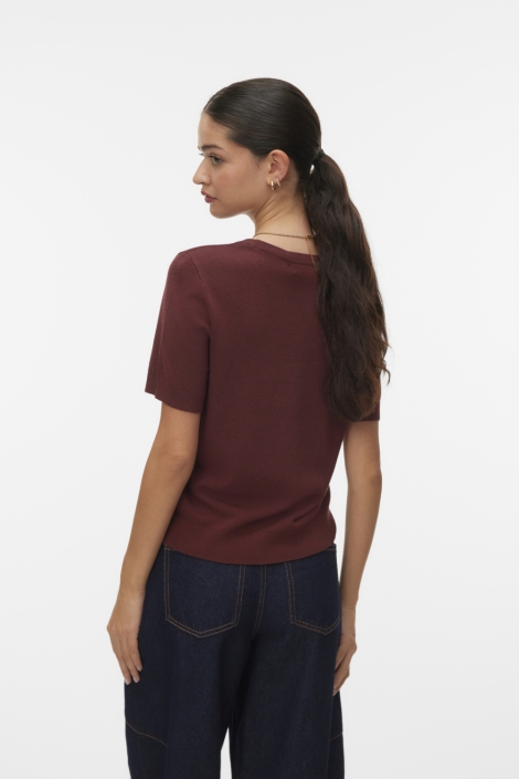 Vero Moda bordeaux dames trui | Model achteraanzicht