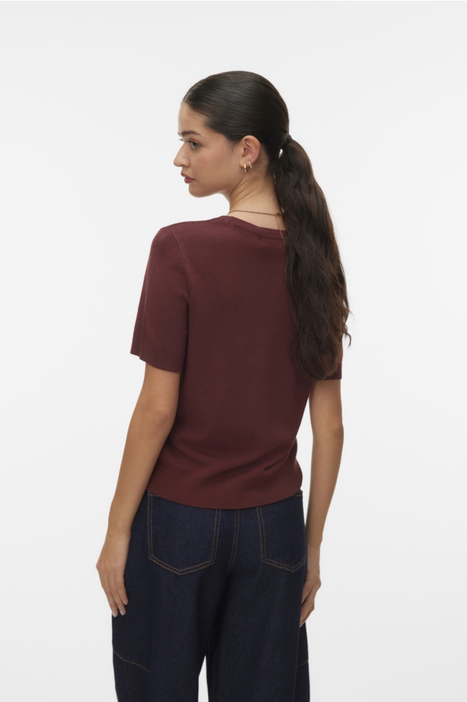 Vero Moda bordeaux dames trui | Model achteraanzicht