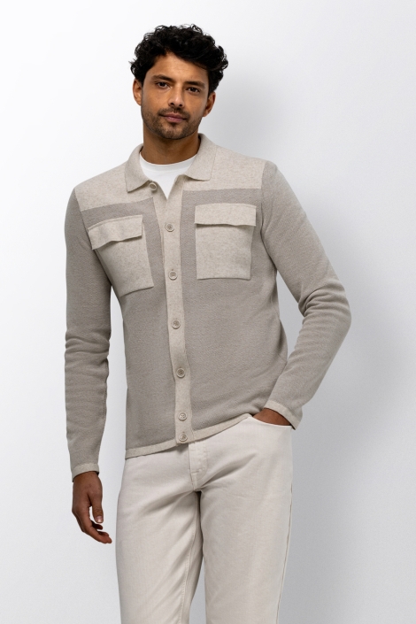 State of Art beige heren vest | Model vooraanzicht