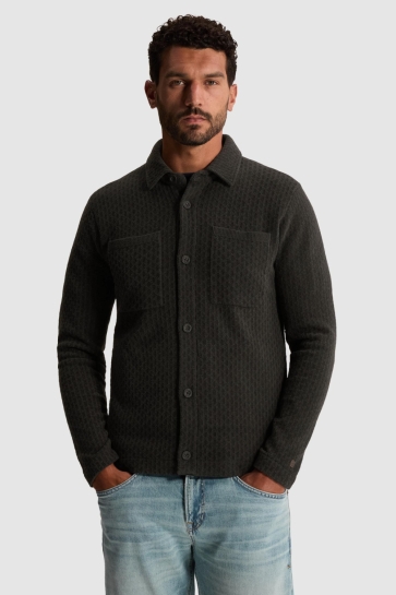 Cast Iron Vest GEBREID OVERSHIRT MET JACQUARDPATROON EN PLATTE KRAAG CKC2609352 9167