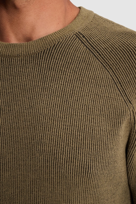 Cast Iron taupe heren trui | Close up