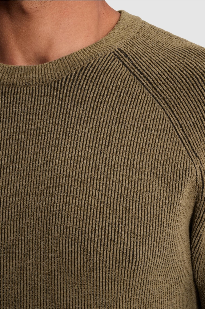 Cast Iron taupe heren trui | Close up