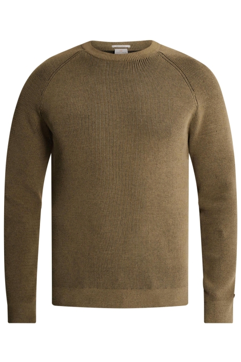 Cast Iron taupe heren trui | Vooraanzicht