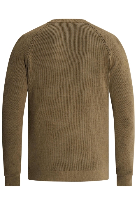 Cast Iron taupe heren trui | Achteraanzicht