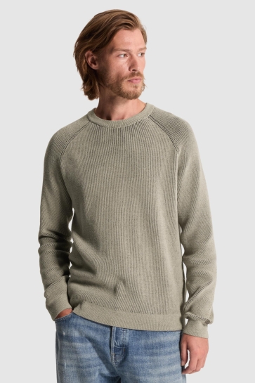 Cast Iron crewneck regular fit soft blend Groen