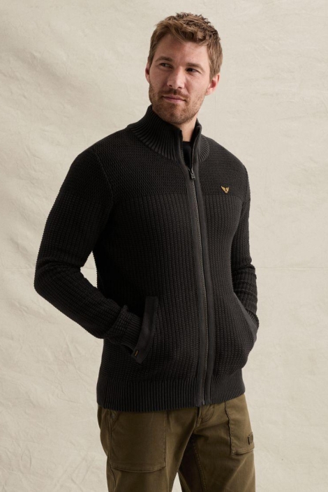 PME legend blauwe heren vest | Model zijaanzicht
